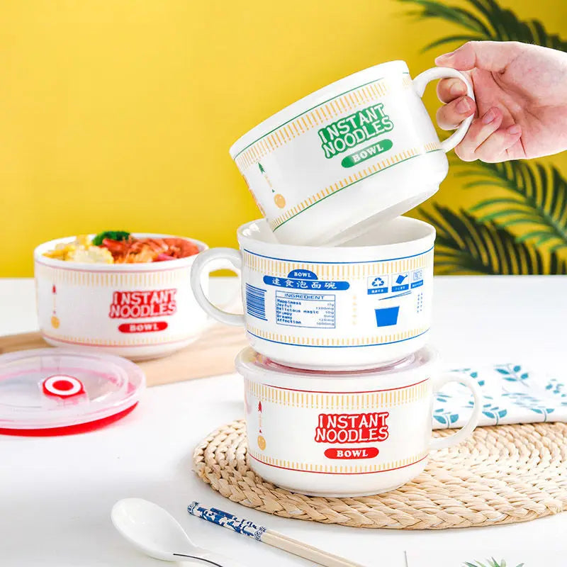 Ceramics Instant Noodle Porridge Bowl Cup lunch Bowl Mug