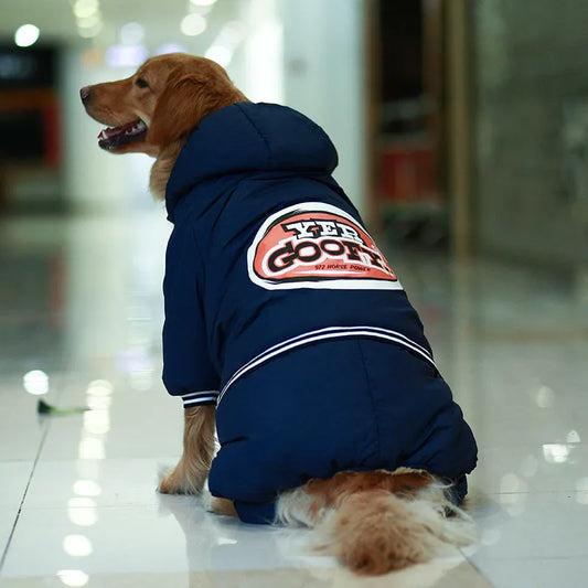 Fleece Big Dog jacket Winter Thick Windproof dog clothes Hooded Pet Dog coat Jacket