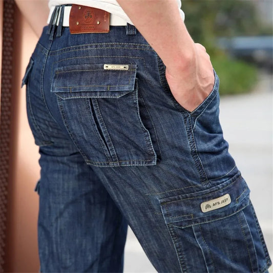 Cargo Jeans Men Big Size 29-40 42  Casual Military Multi-pocket Jeans Male Clothes