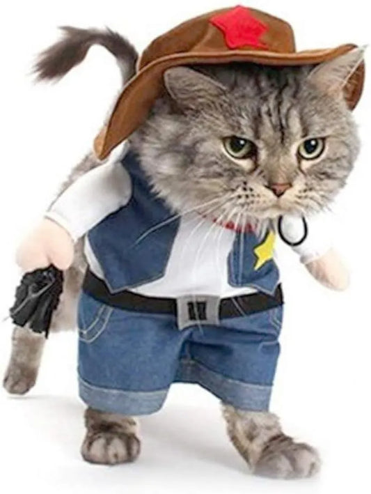 Funny Pet Dog Cat Costume Dog Cowboy Clothes Pet Dog Costumes for Small Dogs Cosplay Cat