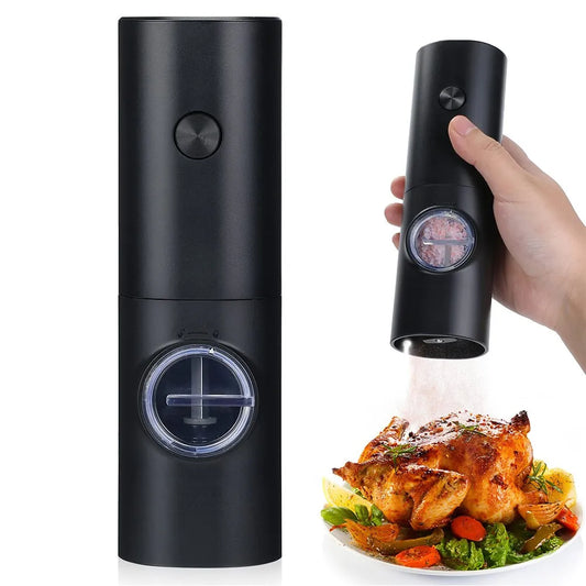 Electric Salt And Pepper Grinder With Adjustable Refillable Mill Battery Powered Kitchen Gadget