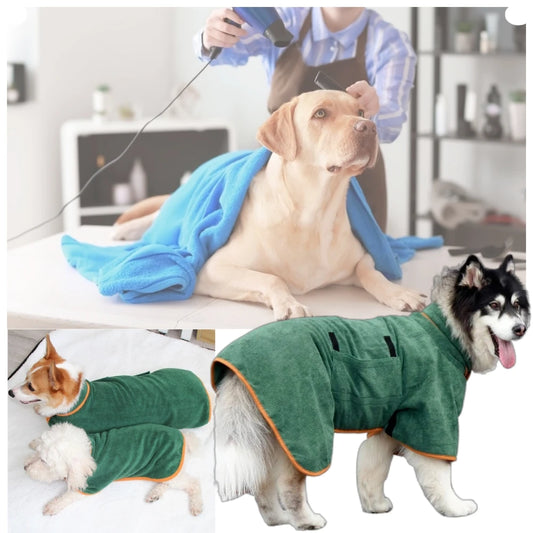 Pet Drying Coat Bathrobe Towel Large Medium Small Dog Super Fast Drying Moisture