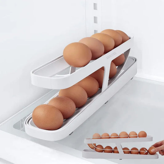 Egg Rolling Storage Rack Egg Storage Holder Rolldown Egg Dispenser Refrigerator Storage Box