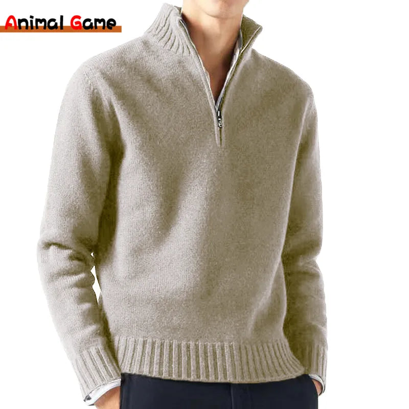 Men Turtlenecks Sweaters Knitwear Pullovers Solid Color Long Sleeved Sweater Male Casual Coats