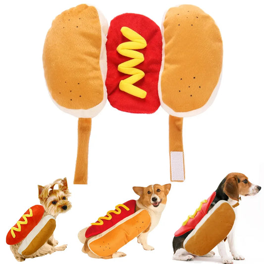 Pet Funny Costume Clothes Hot Dog Cat Puppy Small Medium Dogs Halloween Party Cosplay
