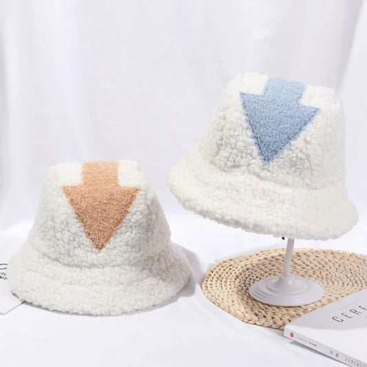 Bucket Hat Lamb Wool Hat Winter Warm Fishing Caps Faux Fur Bucket Hat
