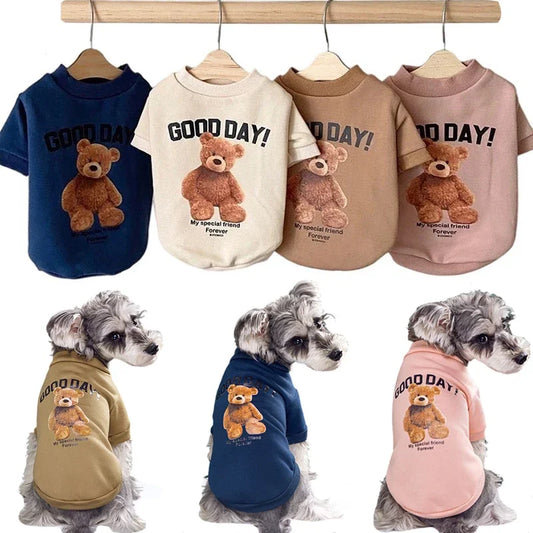 Dogs Winter Cute Clothes Puppy Warm Pullover Sweatshirt Bear Pattern Pet Jacket for Small Medium