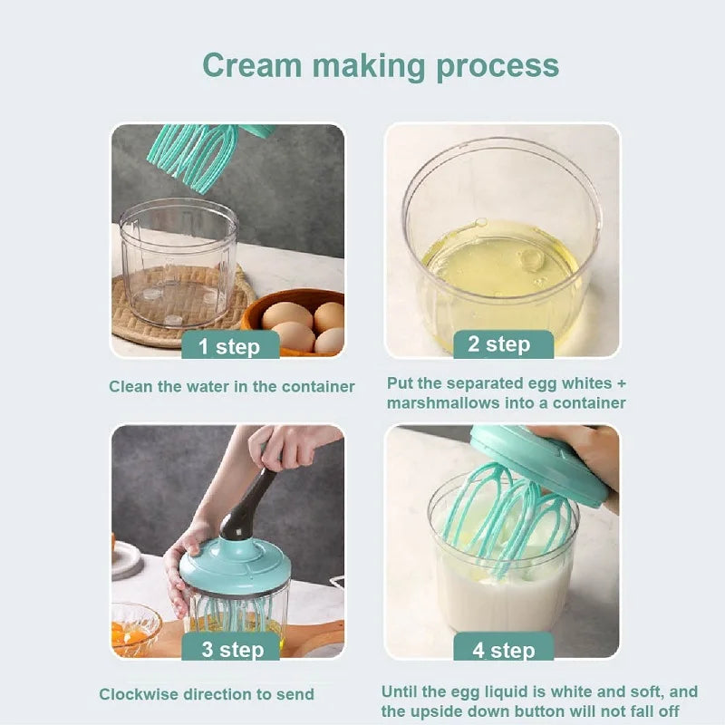 Kitchen Multifunctional Manual Whisk Semi-automatic Egg White Cream Cake Egg Hand Mixer