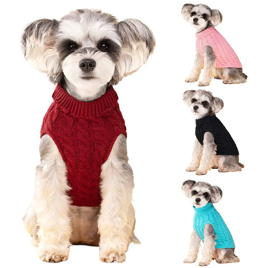 Dog Sweater for Small Dogs Puppy Clothes Winter Turtleneck Pet Clothing
