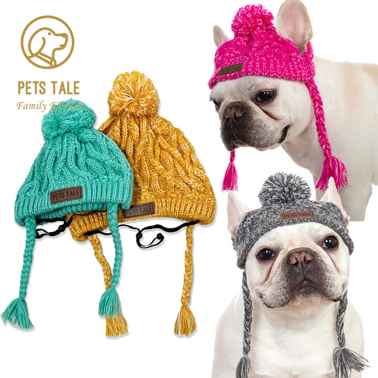 Winter Soft Dog Hats, Warm Pet Dog Knitted Hat, Windproof Knitting Dog Hat