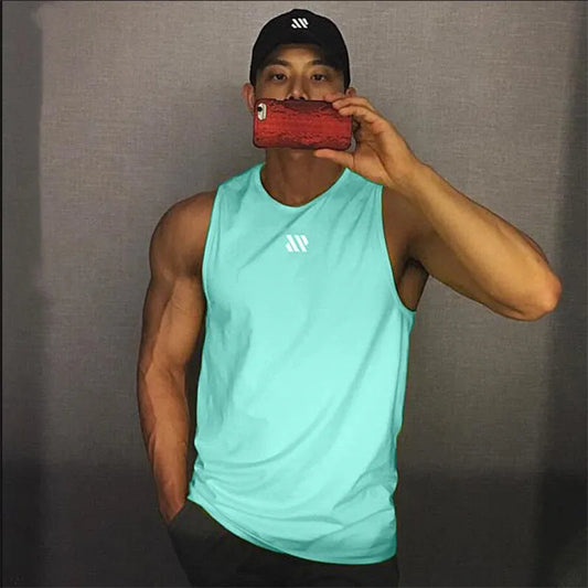 Mens Gym Tank top Men Fitness Sleeveless Shirt Male Breathable Fitness Undershirt
