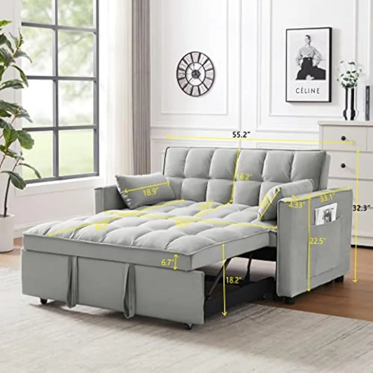 Living room sofa sectional sofa bed 2 pieces reclining backrest and folding pillows furniture