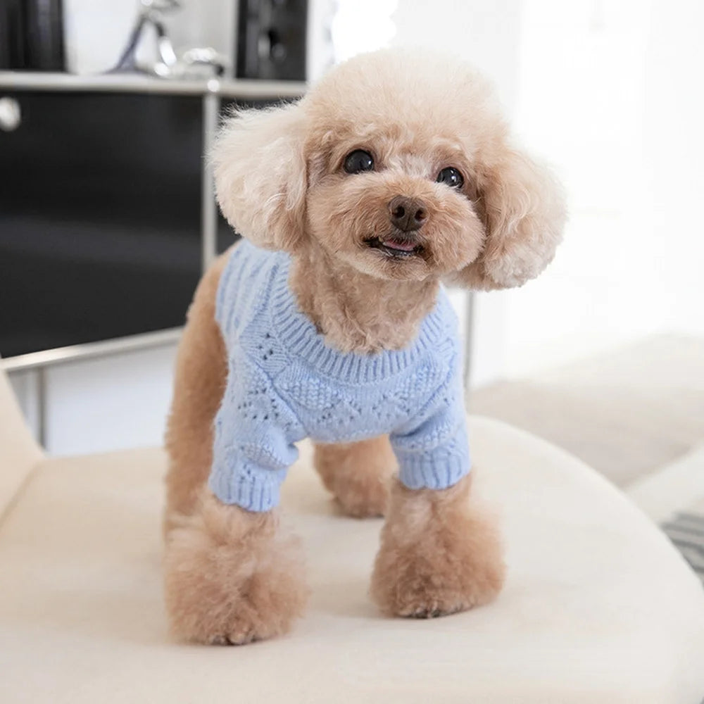 Pet Knitted Cardigan Fleece Sweater Cardigan Pet Clothes Cat and Dog Clothing