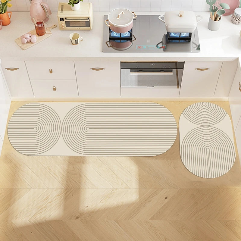 Simple Style Household Carpet Kitchen Anti Slip Floor Mat Wipeable Mat