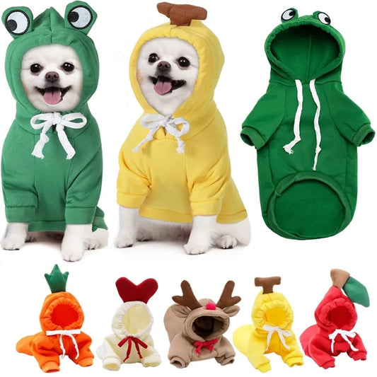 Pet Clothes Dogs Hooded Sweatshirt Warm Coat Cat Sweater Cold Weather Costume for Puppy