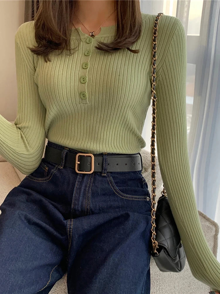 Knitted Women Sweater Pullovers Sweaters for Female Stripes Tops