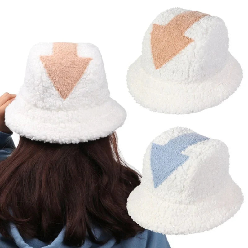 Bucket Hat Lamb Wool Hat Winter Warm Fishing Caps Faux Fur Bucket Hat
