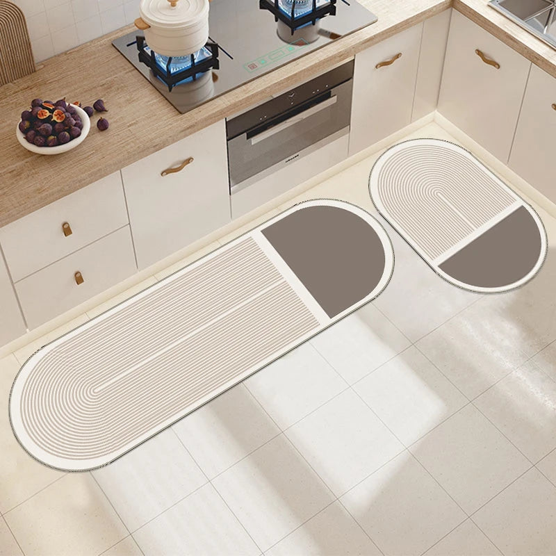 Simple Style Household Carpet Kitchen Anti Slip Floor Mat Wipeable Mat