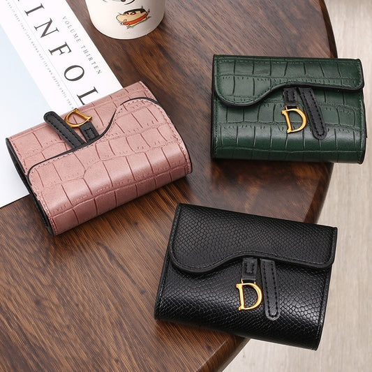 Women Luxury Card Holder Short Wallet Mini PU Leather Wallet Multi Card Card Holder Small Multi Functional Clutch Bag