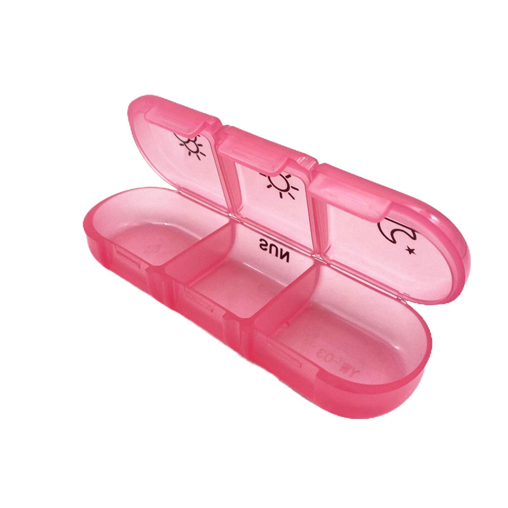 Pill Box 7 days Organizer 21 grids 3 Times One Day Portable Travel with Large Compartments for Vitamins Medicine
