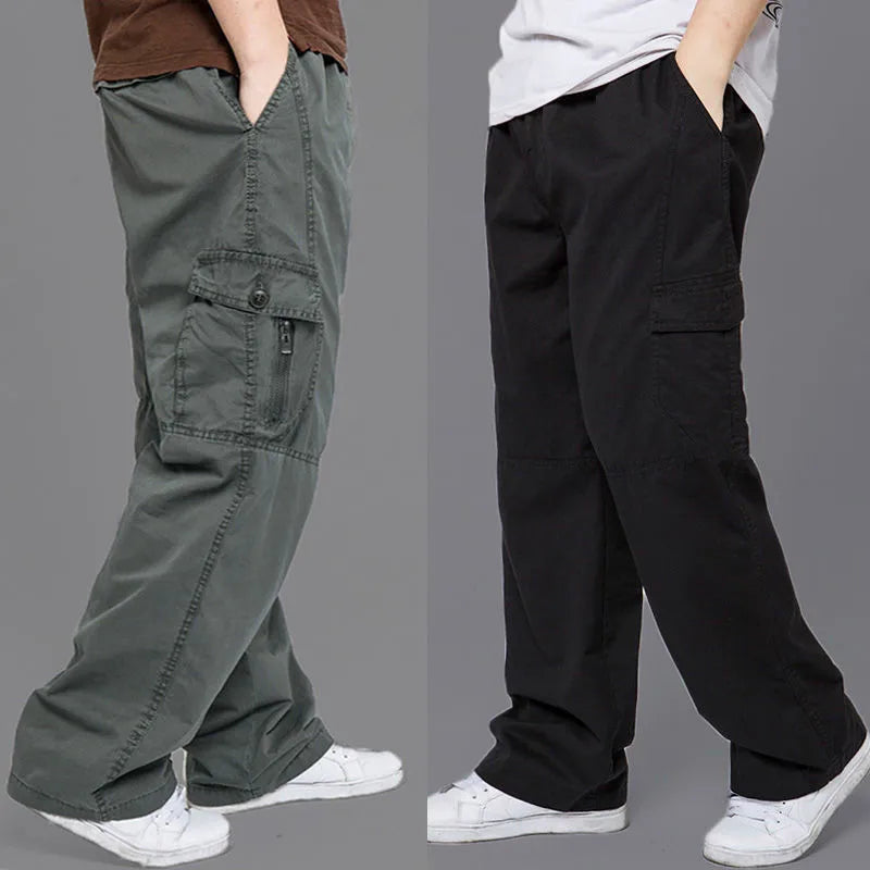 Cargo Pants Men's Loose Straight Oversize Clothing Solid Grey Work Wear Joggers