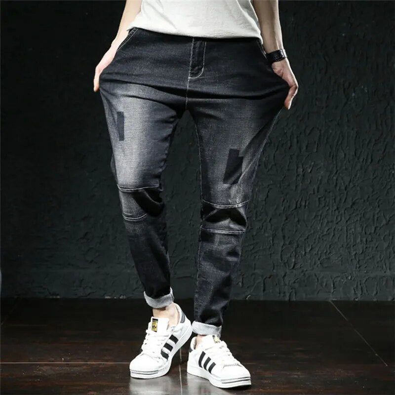 Jeans Men Big Size Male Denim Blue Pants Hip Hop Slim Fit