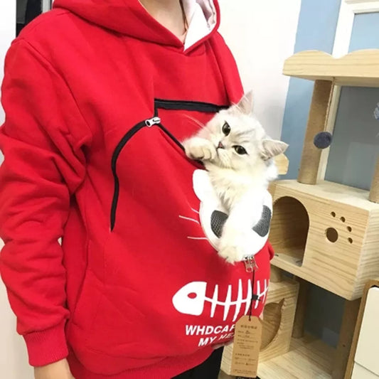 Fashion Cat Lover Hoodies Women Kangaroo Pocket Hooded Sweatshirts Dog Pet Paw Pullover Tops Long