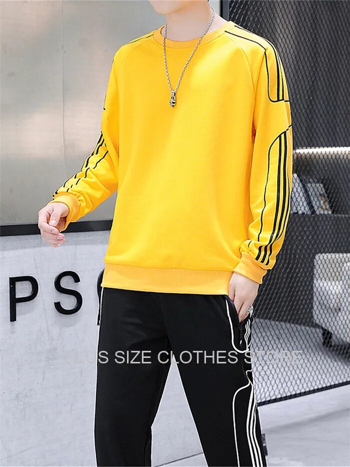 Tracksuit Set Plus Size Sweatshirt 2 Piece Men Tops Jogging Sweat Suit Pants Sports