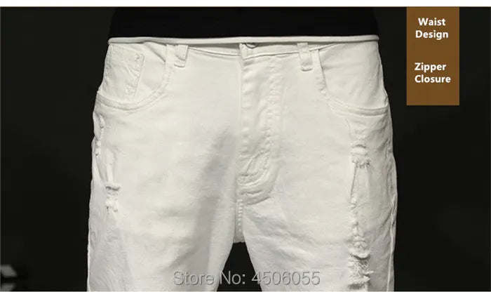 White Jeans Men Denim Black Pants Spring Summer Male Plus Size 38 40 42 Trousers