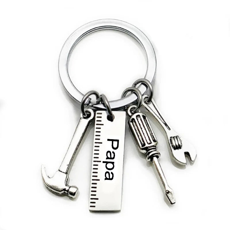 Fashion Dad Letters Keychains Creative Hammer Screwdriver Wrench Keyring Handbag Decor