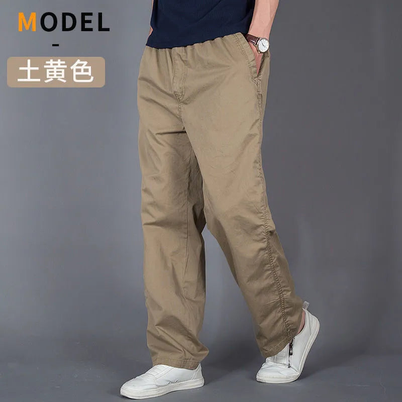 Cargo Pants Men's Loose Straight Oversize Clothing Solid Grey Work Wear Joggers