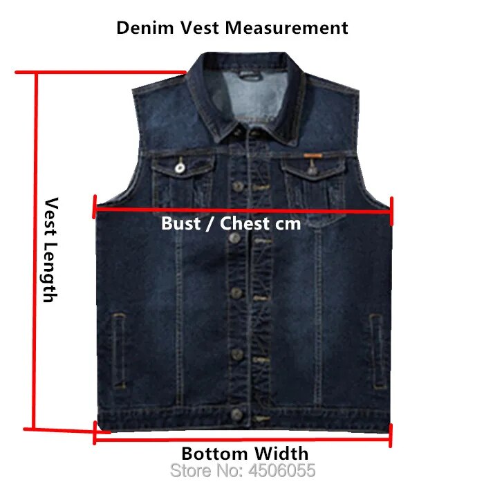 Sleeveless Jean Jacket Men Vest Denim Male Plus Size 4XL 5XL 6XL 7XL Oversized Waistcoat