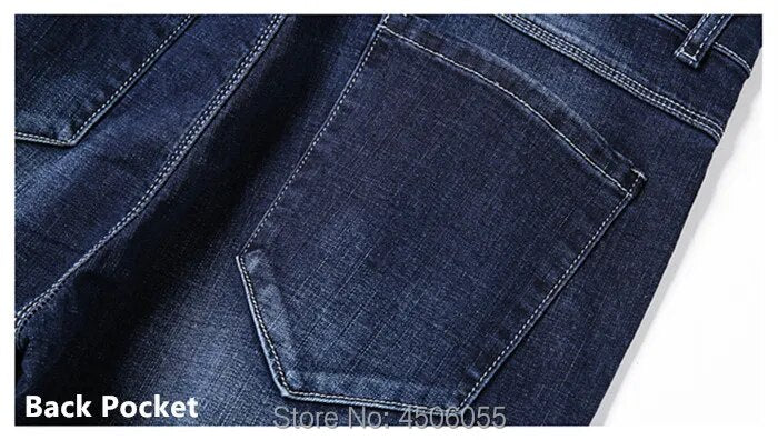 Jeans Men Big Size Male Denim Blue Pants Hip Hop Slim Fit