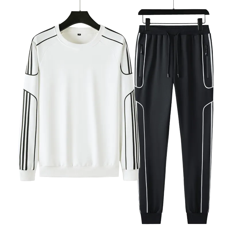 Tracksuit Set Plus Size Sweatshirt 2 Piece Men Tops Jogging Sweat Suit Pants Sports