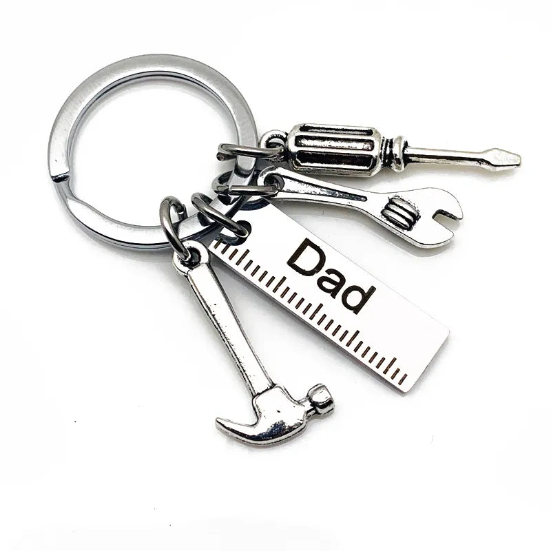 Fashion Dad Letters Keychains Creative Hammer Screwdriver Wrench Keyring Handbag Decor