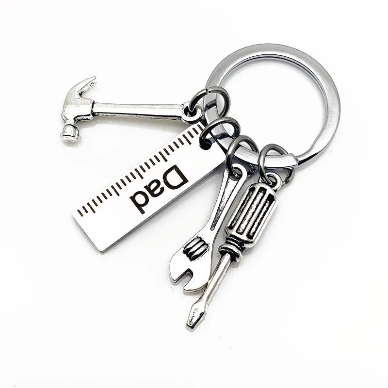 Fashion Dad Letters Keychains Creative Hammer Screwdriver Wrench Keyring Handbag Decor