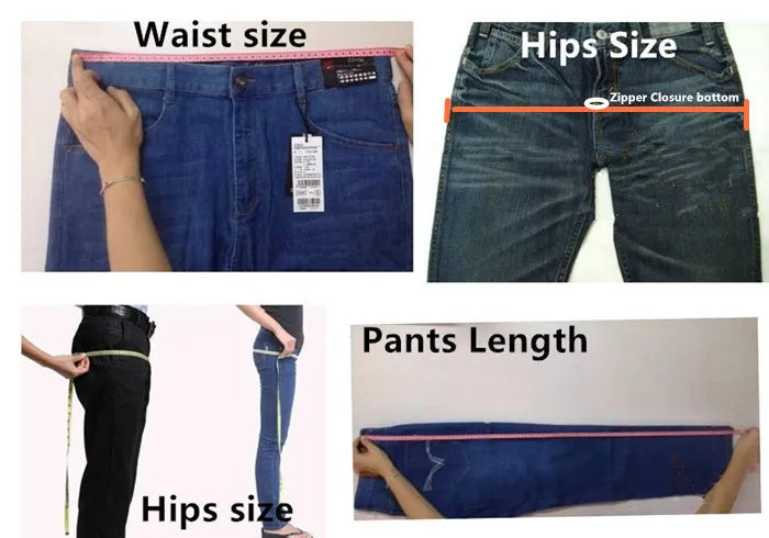 Men Ripped Ankle Length Plus Size Jeans 38 40 42 Denim Pants