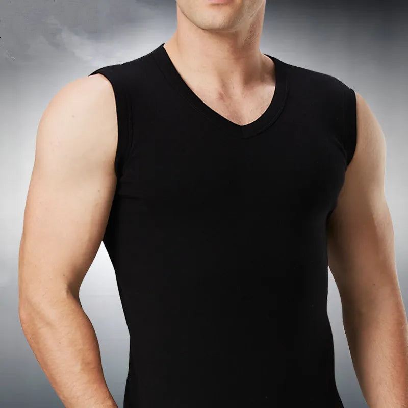 Sleeveless Vest Men Tops Plus Size 5XL 6XL Sports Underwear Undershirt V-neck Muscle Tees