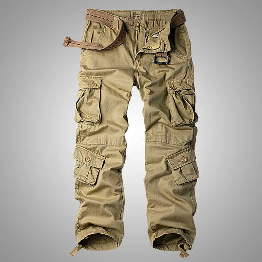 8 Pockets Military Red Black Cargo Pants Men Cotton Trousers Baggy Pants Men Casual Big Size 38 44