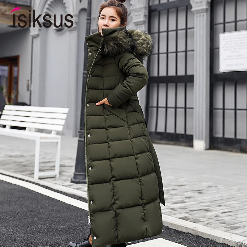 long Parkas style fashion quilted jacket women winter Thicken Warm Long Coat Clothing