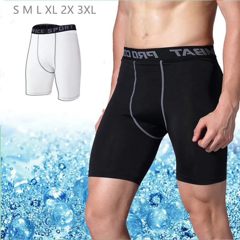 Men Sports Gym Compression Under Base Layer Shorts Tights Mens Quick Drying Pants