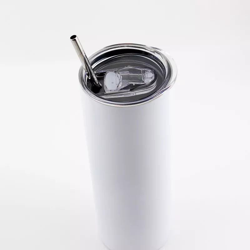 20oz 30oz Blanks Straight Skinny Tumbler Double Wall Steel With Lid And Metal Straw