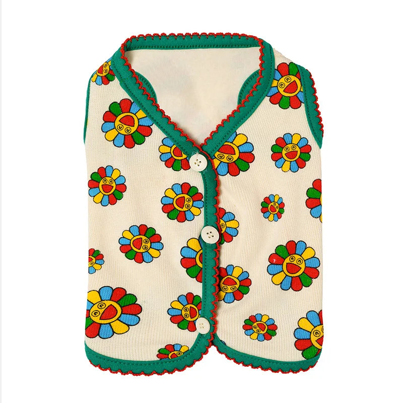 Cute Dog Cat Flower Clothes  Jacket