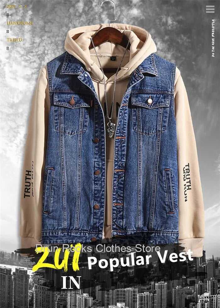 Sleeveless Jean Jacket Men Vest Denim Male Plus Size 4XL 5XL 6XL 7XL Oversized Waistcoat