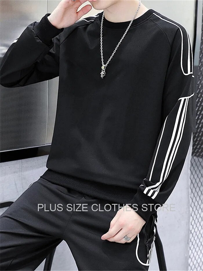 Tracksuit Set Plus Size Sweatshirt 2 Piece Men Tops Jogging Sweat Suit Pants Sports