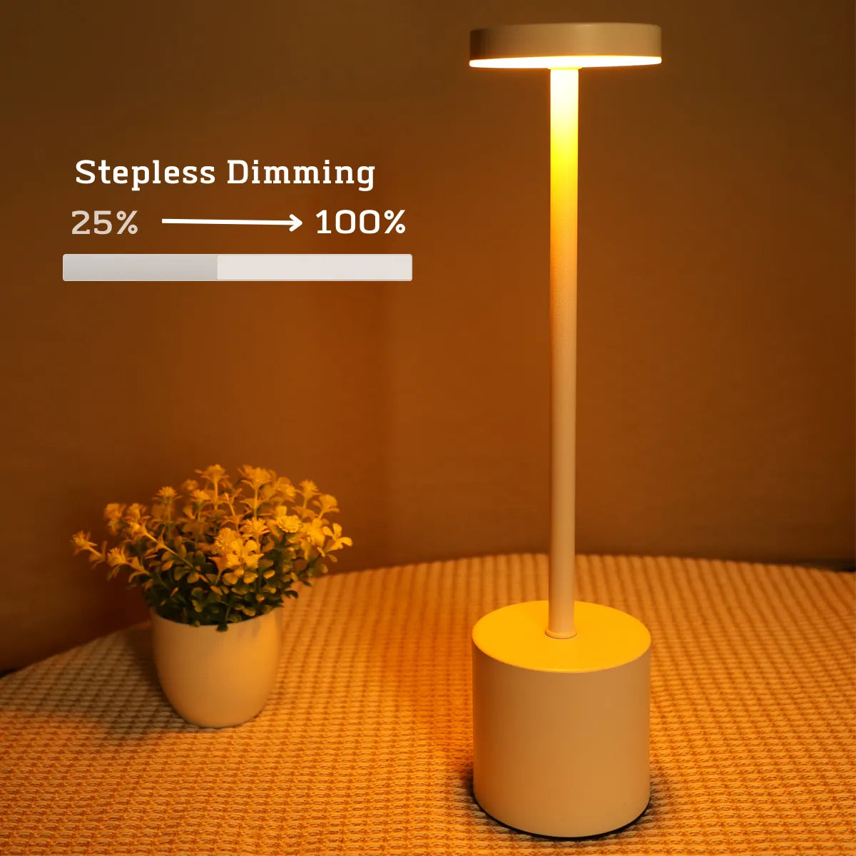 LED Rechargeable Touch Metal Table Lamp Three Colors Bedside Creative Light Bar