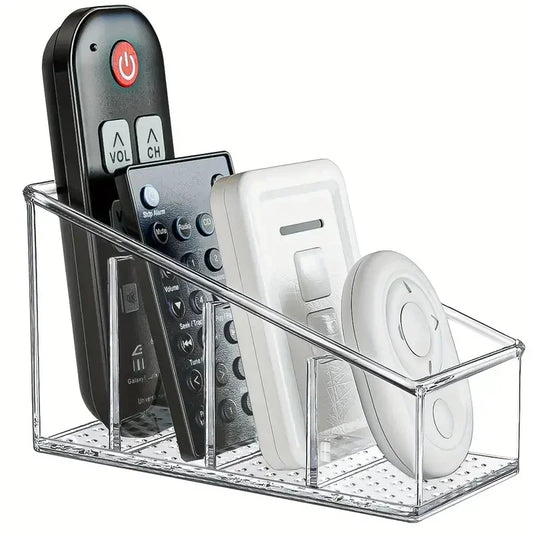 Romote Control Holder with 4 Compartments Clear Romote Holder