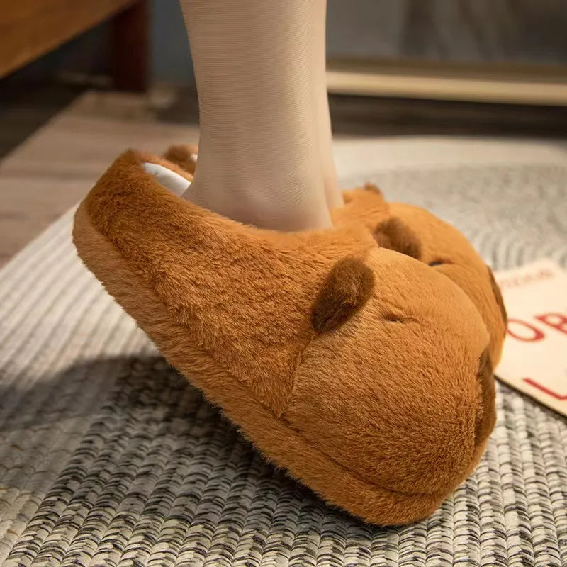 Capybara Cotton Slippers Half Wrap Home Soft Non-slip Warm Breathable Indoor Shoes