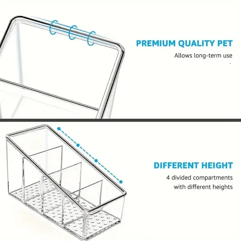 Romote Control Holder with 4 Compartments Clear Romote Holder