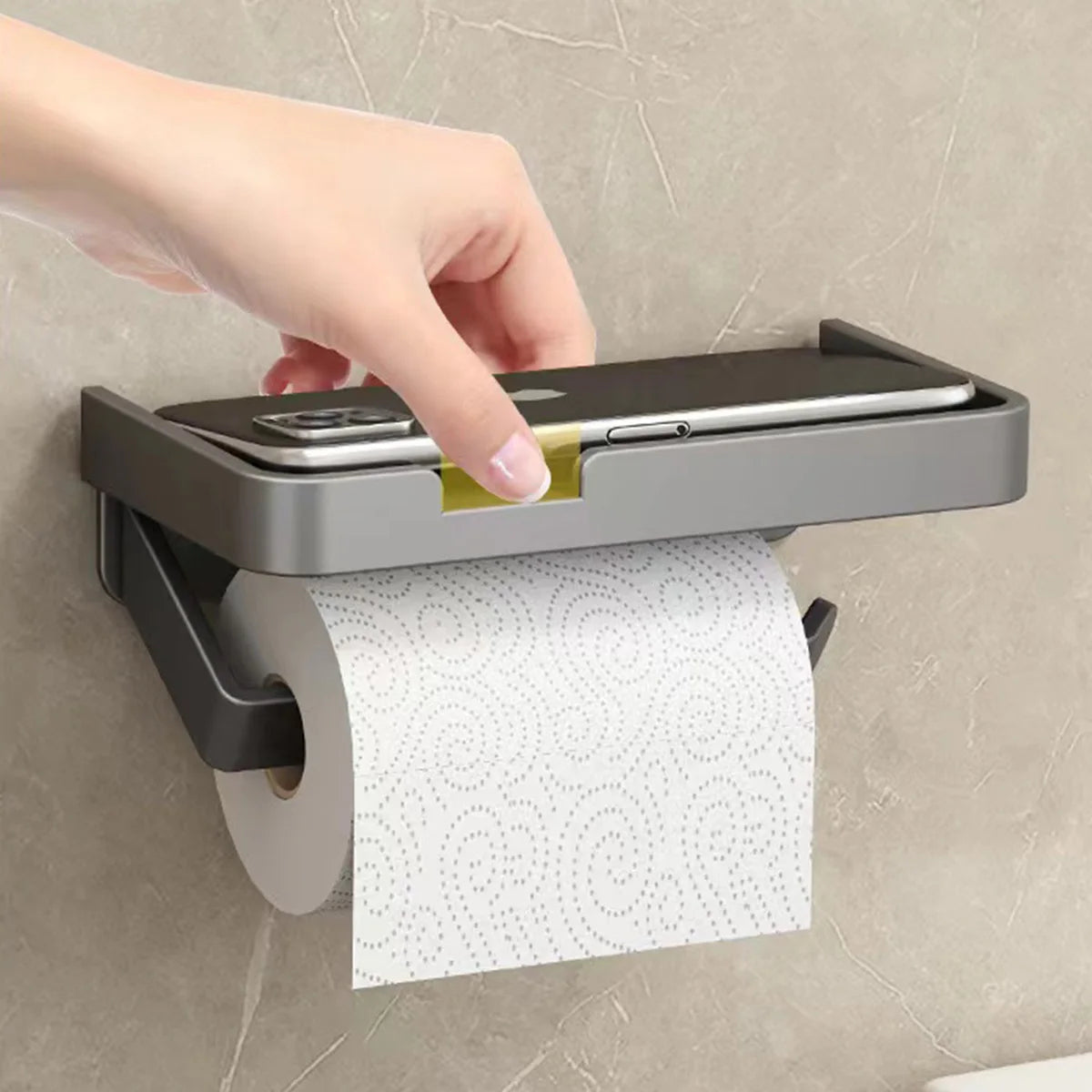 Toilet Paper Holder With Shelf And Storage Toilet Tissue Holder Wall Mounted for Bathroom